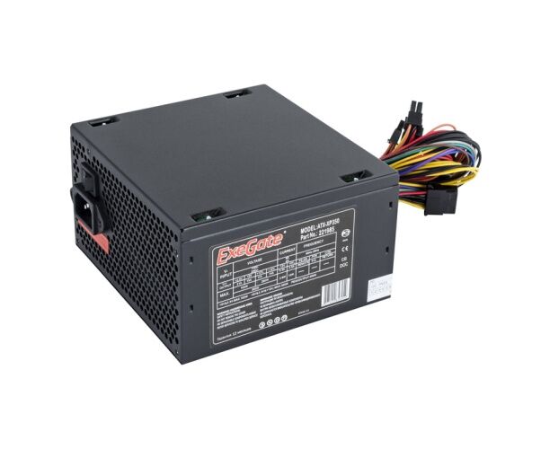 Блок питания Exegate EX221985 RUS XP350, ATX, black, 12cm fan, 24+4pin, 3x SATA, 1x FDD, 2x IDE