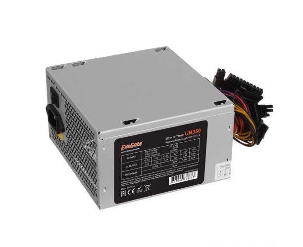 Блок питания Exe Gate EX244552 RUS 350 W UN350, ATX, 12cm fan, 24p+4p, 3x SATA, 2x IDE, FDD