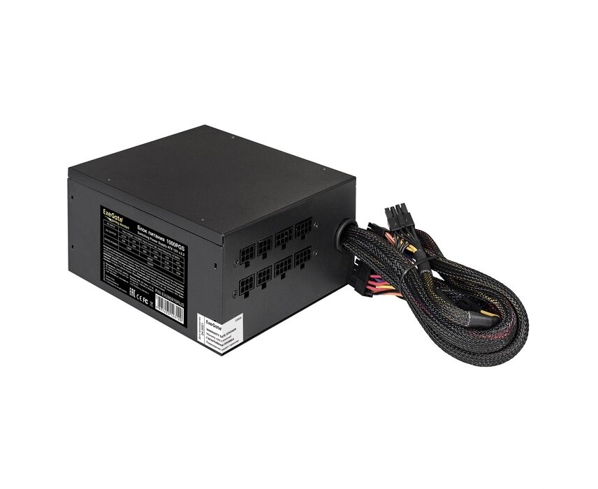 Блок питания Exegate Gaming Standard 1000 PGS EX285976 RUS 1000 W RTL, ATX, black, APFC, 14cm, 24p+2*(4+4)p