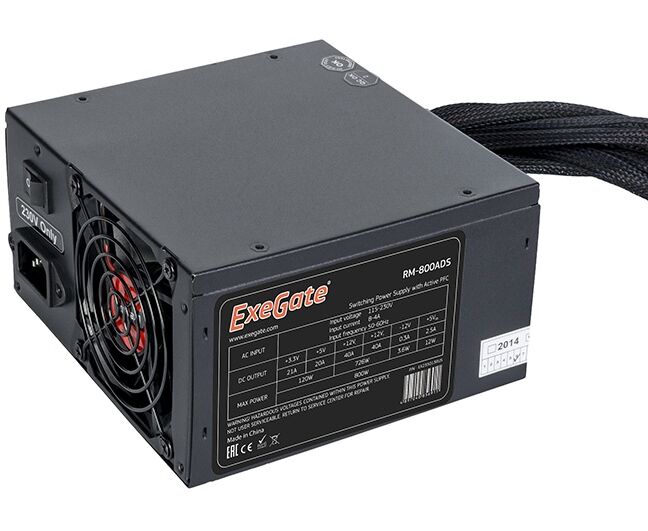 Блок питания Exegate EX235013 RUS 800 W Exegate / (Server) PRO,APFC OEM,2x8cm fan, 20+4pin/(4+4)pin+(4+4)pin , 2x PCI-E , 9x SATA