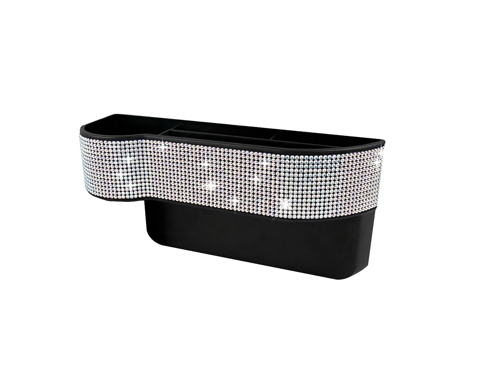 Органайзер - автомобильный карман между сиденьями со стразами (001) (black) (1) (131960)