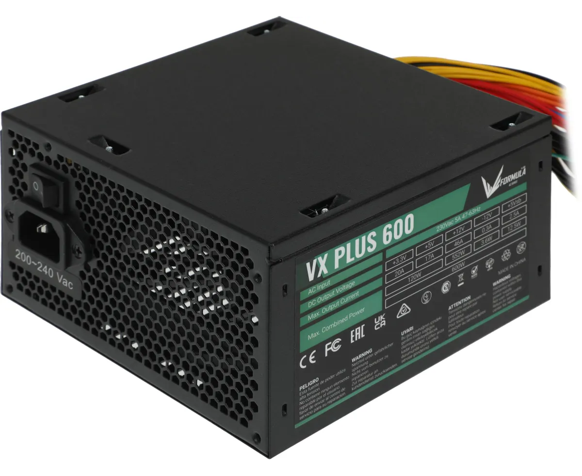 Блок питания Formula AC VX Plus (VX-600 Plus) ATX 600 W (20+4pin) 120mm fan 3x SATA RTL