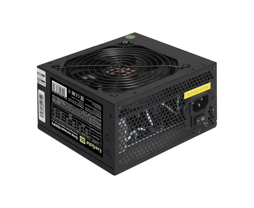 Блок питания Exe Gate EX221643 RUS 600 W 600 NPX, ATX, black, 12cm fan, 24p+4p, 6/8p PCI-E, 3x SATA, 2x IDE, FDD