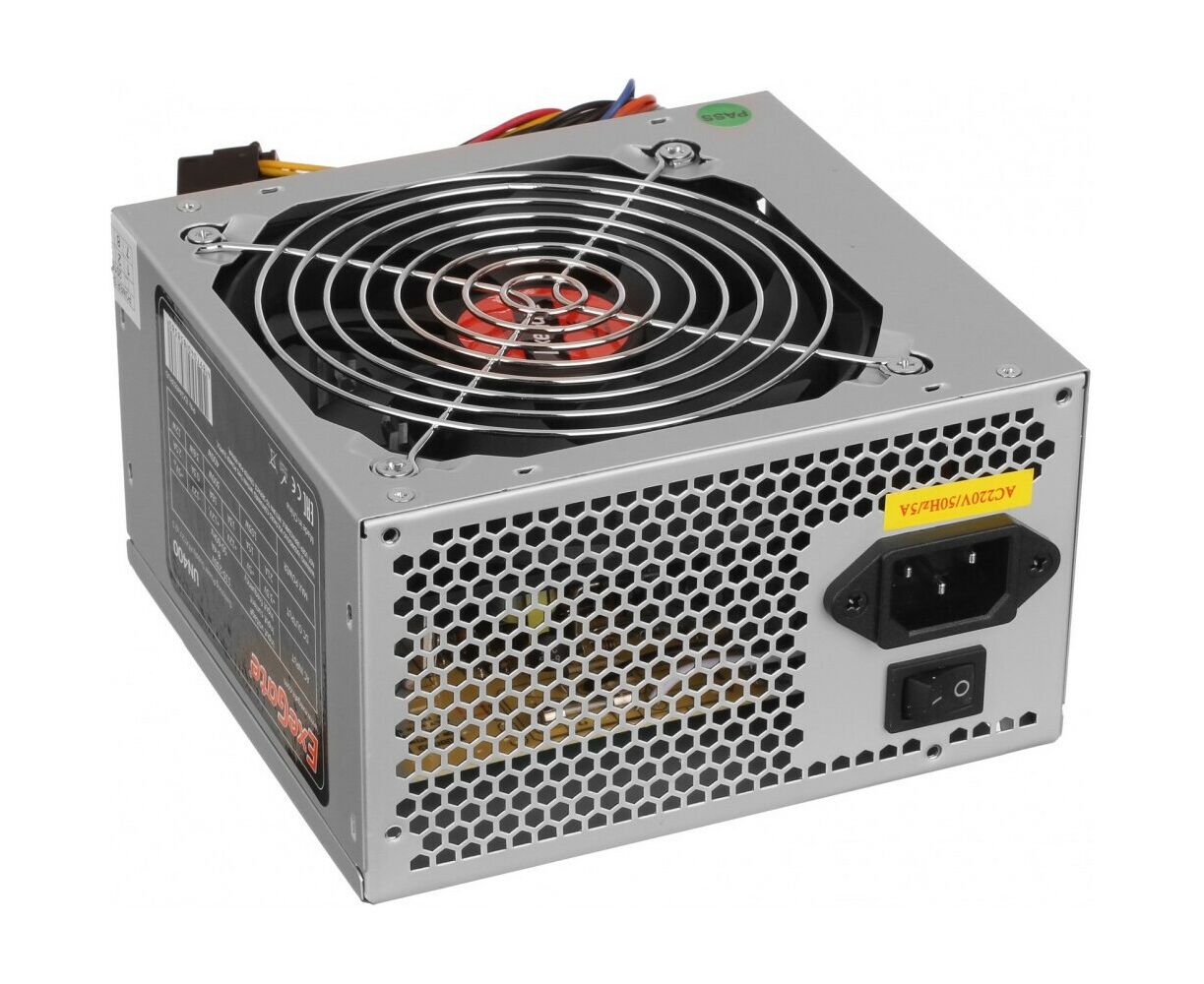 Блок питания Exe Gate ES261569 RUS-PC 500 W UNS500, ATX, PC, 12cm fan, 24p+4p, 6/8p PCI-E, 3x SATA, 2x IDE, FDD + кабель 220 V
