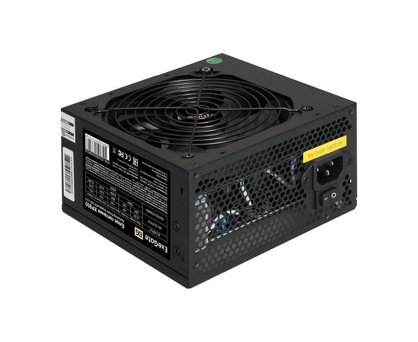 Блок питания Exe Gate XP850 EX292243 RUS 850 W (ATX, 12cm fan, 24pin, 2x(4+4)pin, 2x PCI-E, 5x SATA, 3x IDE, black)