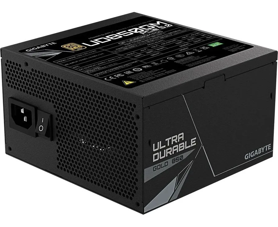 Блок питания Gigabyte ATX 850 W GP-UD850 GM PG5 Gen.5 (28200-U85 GP-2 EUR) 80+ gold 24+2x(4+4) pin APFC 120mm fan 8x SATA Cab Manag RTL
