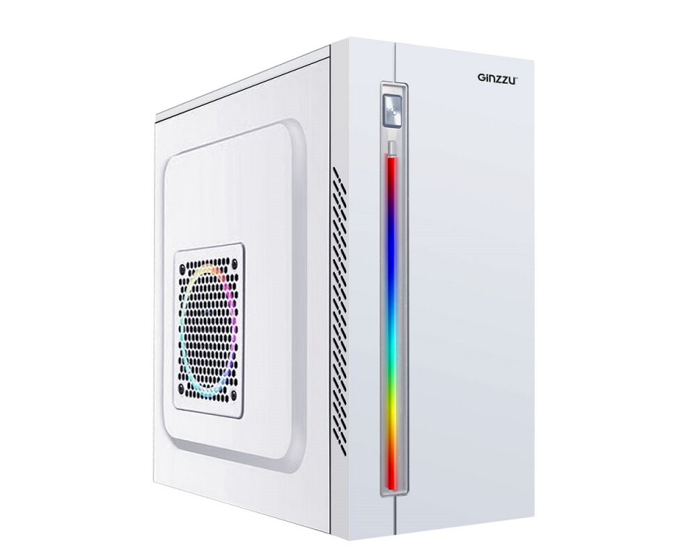 Корпус для ПК Ginzzu D380 RGB White (17591)