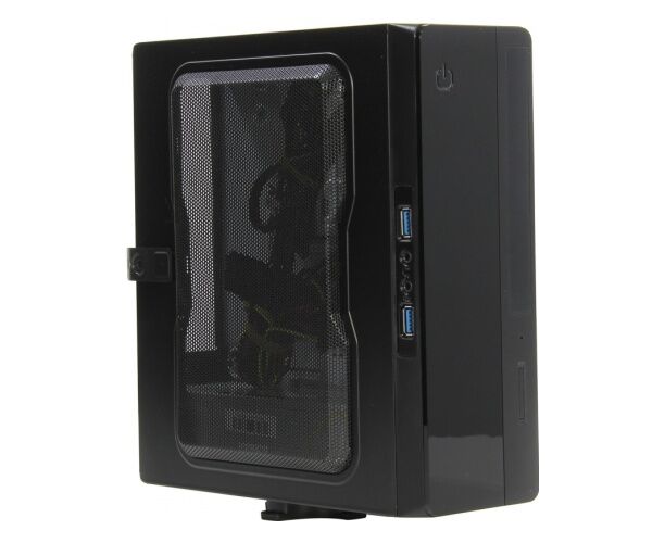 Корпус POWERMAN EQ101 (6117414) Desktop / SFF, mini-ITX, 200 W PM-200 ATX, USB3.0x2 + Audio, черный