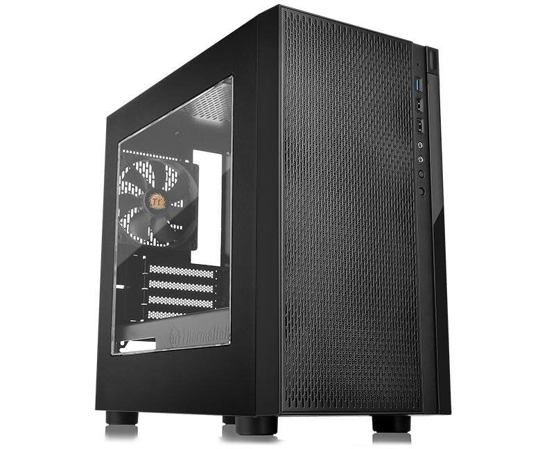 Корпус Thermaltake Versa H18 Window черный без БП m ATX 2x USB2.0 1x USB3.0 audio bott PSU