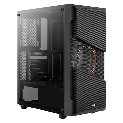 Корпус Aerocool Menace Saturn FRGB-G-BK-v1 черный без БП ATX 4x120mm 2x USB2.0 1x USB3.0 audio bott PSU