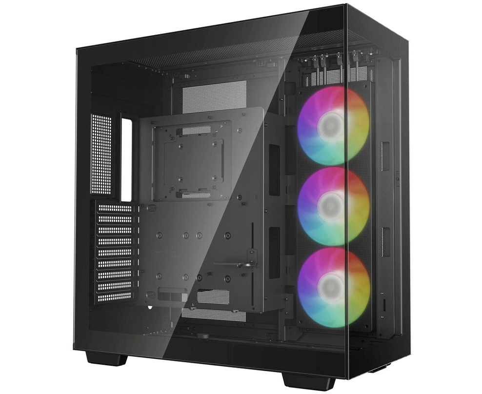 Корпус Deepcool CH780 без БП, боковое окно (закаленное стекло), 3x ARGB LED 140мм, черный, E-ATX