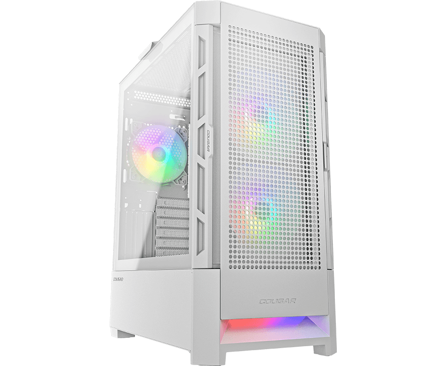 Корпус Cougar Airface RGB White, 2х 140мм + 1x120mm ARGB Fan, ARGB Fan Hub, без БП, белый, ATX