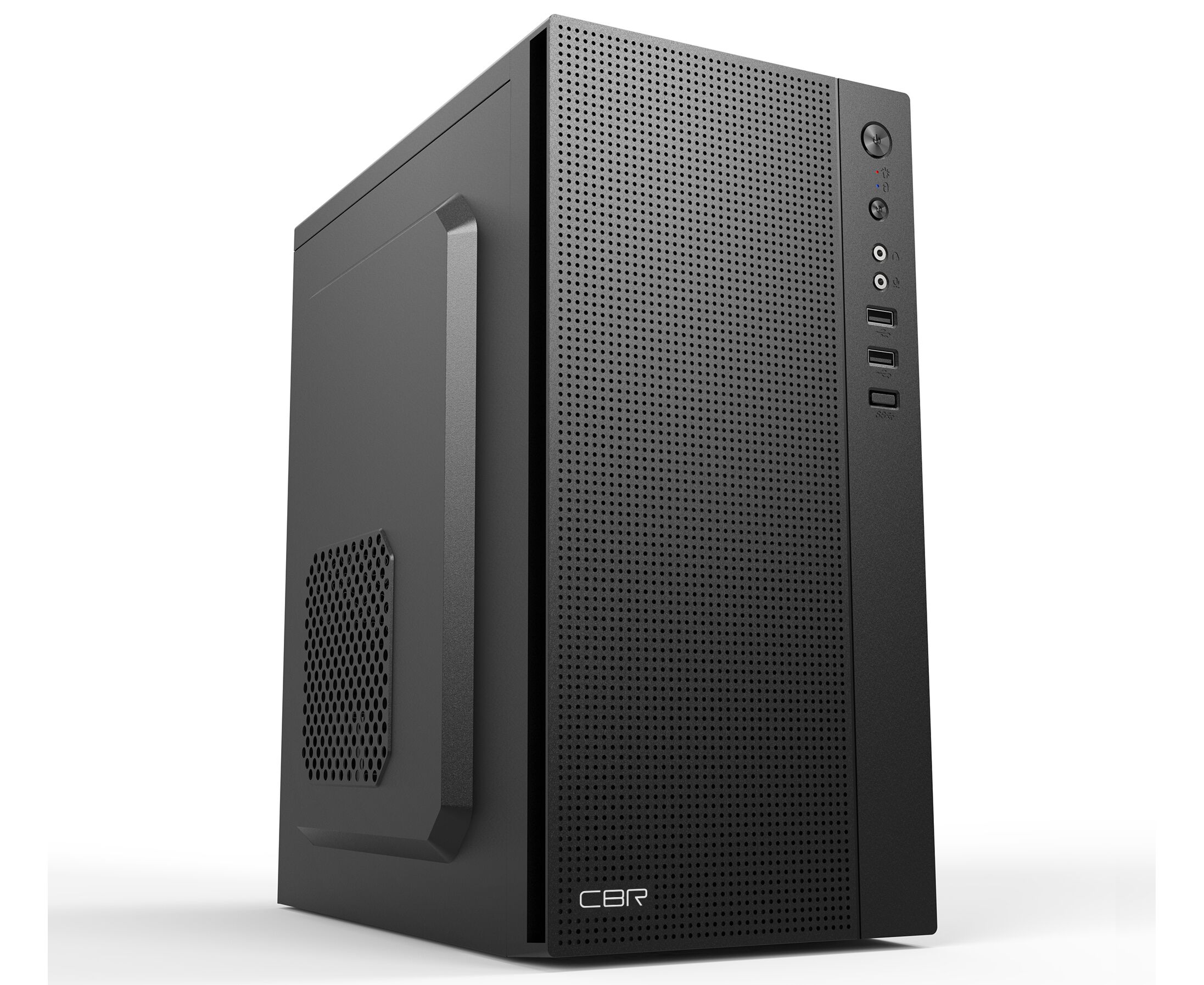 Корпус CBR PCC-MATX-MX08-WPSU m ATX Minitower MX08, без БП, 2*USB 2.0, HD Audio+Mic, Black