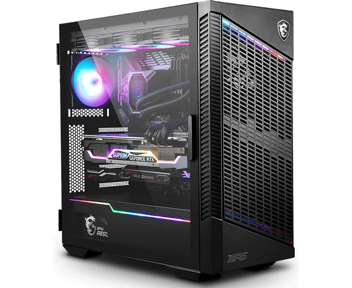 Корпус MSI MPG Velox 100 P Airflow 2x USB 3.0, 1x Type C, 1x120mm ARGB Fan, 3x120mm Black Fan, ARGB Control Board, Tempered Glass Window