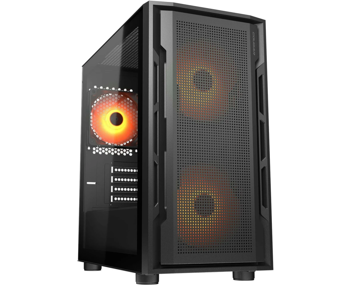 Корпус Cougar Uniface Mini RGB 2х 140mm + 1x120mm ARGB Fan, ARGB Fan Hub, без БП, черный, m ATX