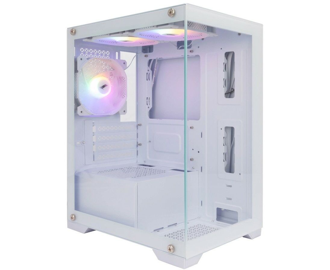 Корпус 1 STPLAYER Miku Mi2 White (Mi2-WH-3 F1-W) / m ATX / 3x120mm LED fans