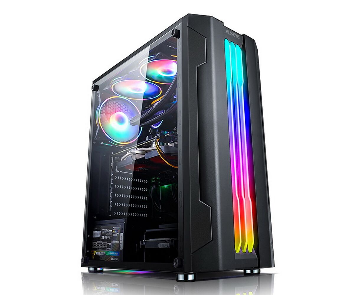 Корпус ALSEYE Auro 3.0-B Mini-ITX/Micro ATX/ATX, USB2.0*2+HD Audio+USB3.0*1, "H.D.D.(3.5")*2pcs+S.S.D(2.5")*2pcs, 354*185*413mm"