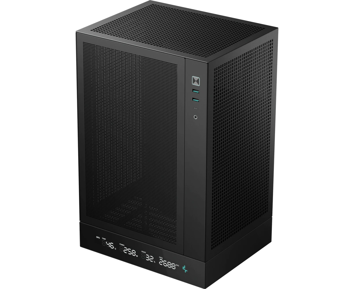 Корпус Deepcool CH170 Digital (R-CH170-BKNPI0 D-G-1) черный без БП m ATX 1x120mm 1x USB2.0 1x USB3.0 audio bott PSU