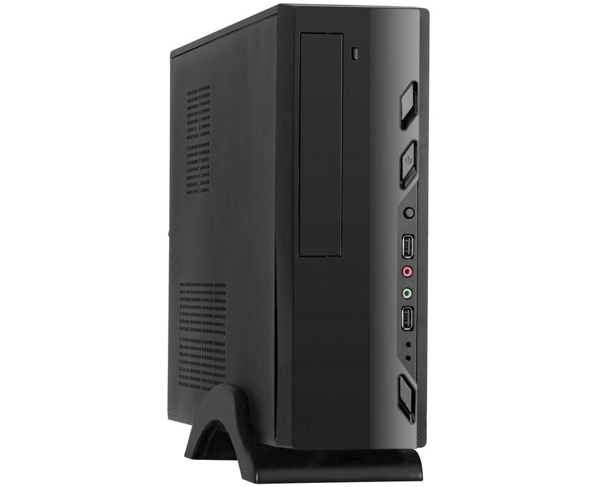 Корпус Exegate MI-208 EX268696 RUS Mini ITX Black, mini ITX/m ATX, M450, 80mm, 2*USB, Audio