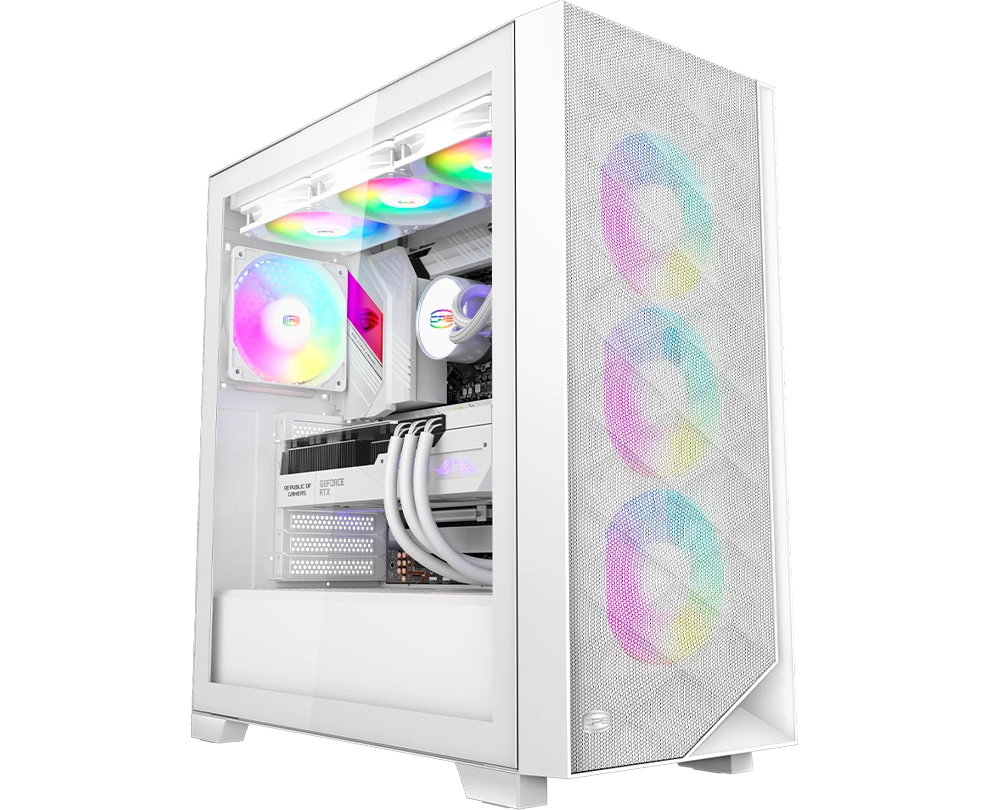 Корпус Pc Cooler C3 D510 WH ARGB без БП, Tempered Glass Full Tower, White, TG, 0.7 SPCC, 3x120mm E-ATX, ATX, m ITX 170/390/410mm 2x2.5", 7x PCI