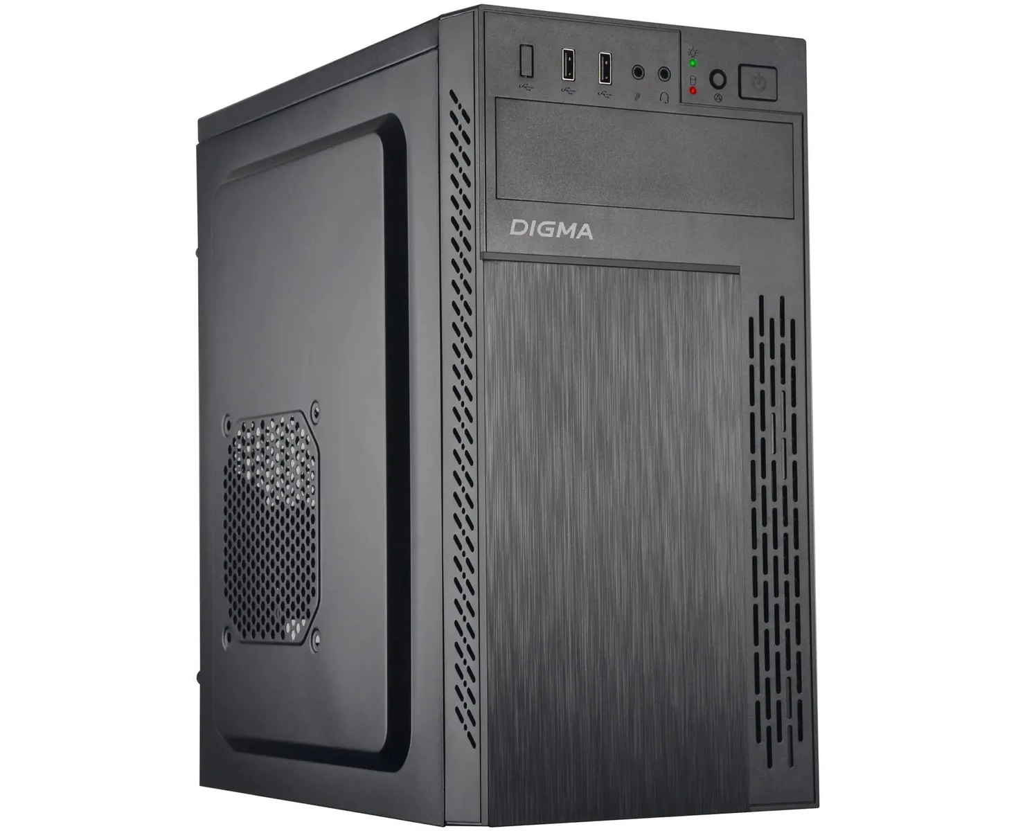 Корпус Digma DCC-MN301 черный без БП m ATX 1x80mm 2x120mm 1x USB2.0 1x USB3.0 audio