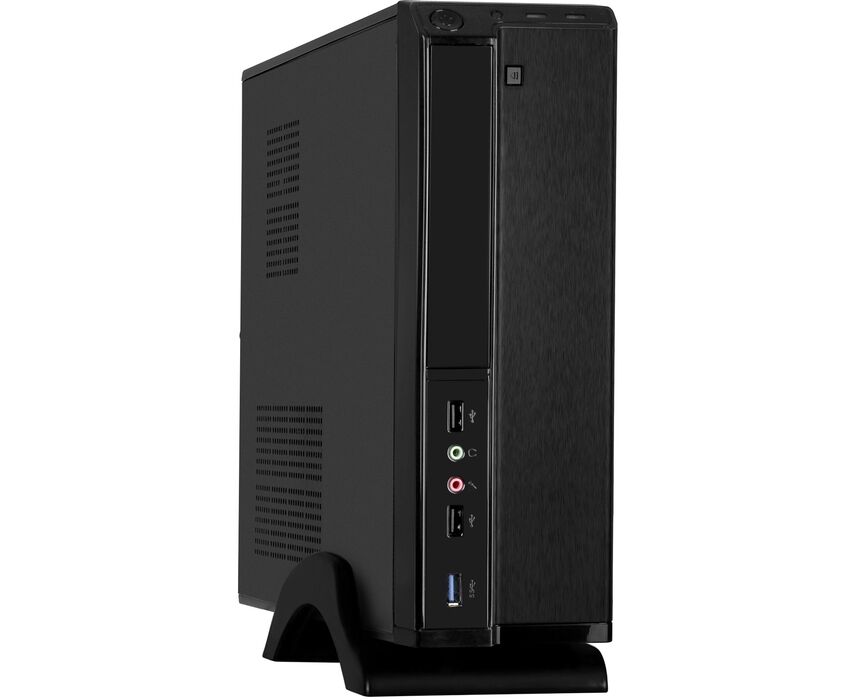 Корпус Exegate MI-207 U-M450 EX288783 RUS Desktop mini-ITX/m ATX, БП M450 с вент. 8см, 2*USB+1*USB3.0, аудио, черный
