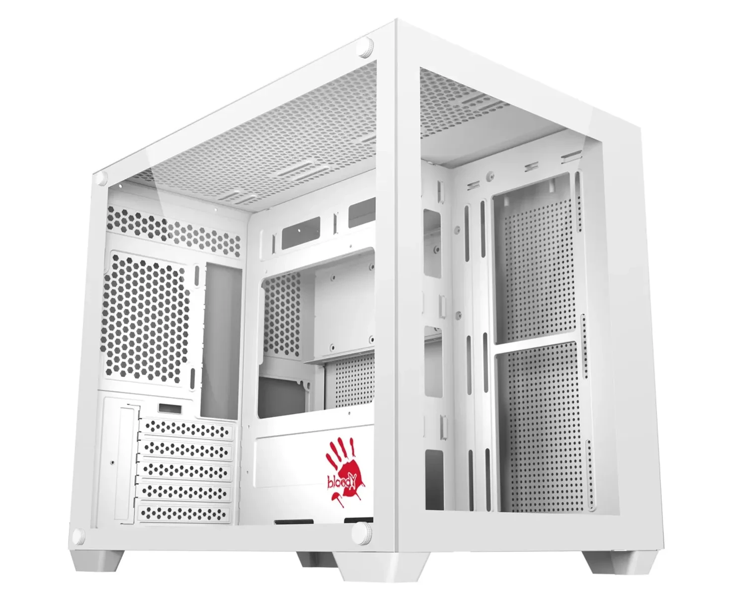 Корпус Bloody BD-CC108 белый без БП m ATX 9x120mm 2x USB3.0 audio bott PSU