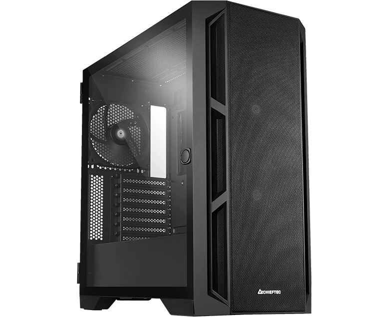 Корпус CHIEFTEC Apex Air GA-01 B-M-OP без БП, боковая панель из закал. стекла, 2x PWM 140мм спереди, 1x PWM 140мм сзади, черный