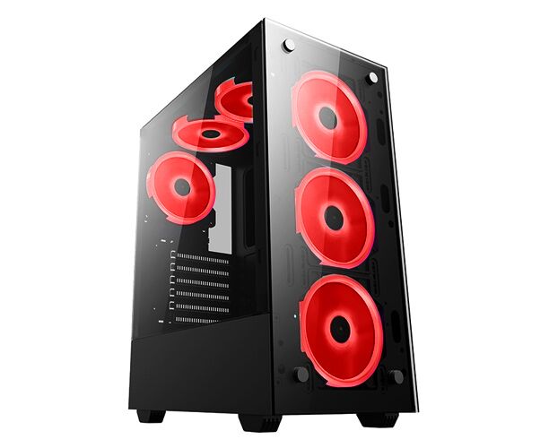 Игровой корпус: De Tech DT-8012 Black (Red LED)