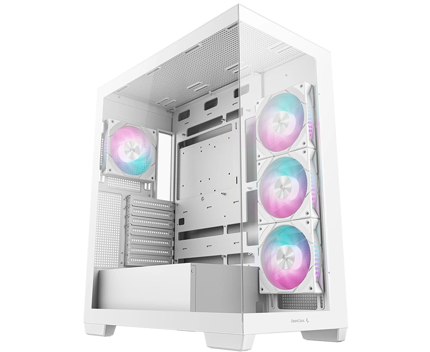 Корпус Deepcool CG580 4 F WH без БП, боковое окно (панорама), 4x120mm ARGB PWM вентилятора, белый, ATX