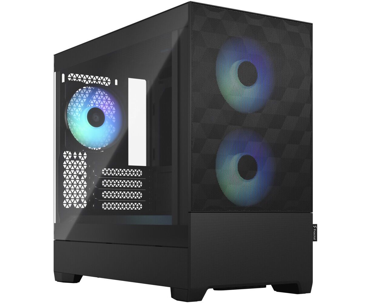 Корпус Fractal Design Po P Mini Air RGB (FD-C-POR1 M-06) Black TG черный без БП ATX 3x120mm 2x USB3.0 audio bott PSU