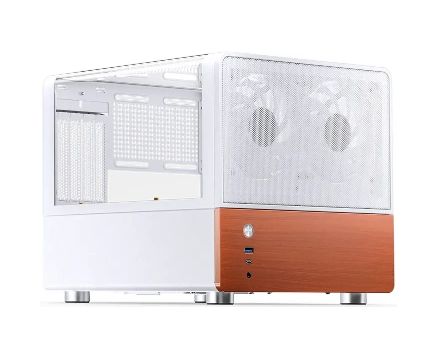 Корпус JONSBO V12 White без БП, боковая панель из закаленного стекла (панорама), mini-ITX, micro-ATX, белый