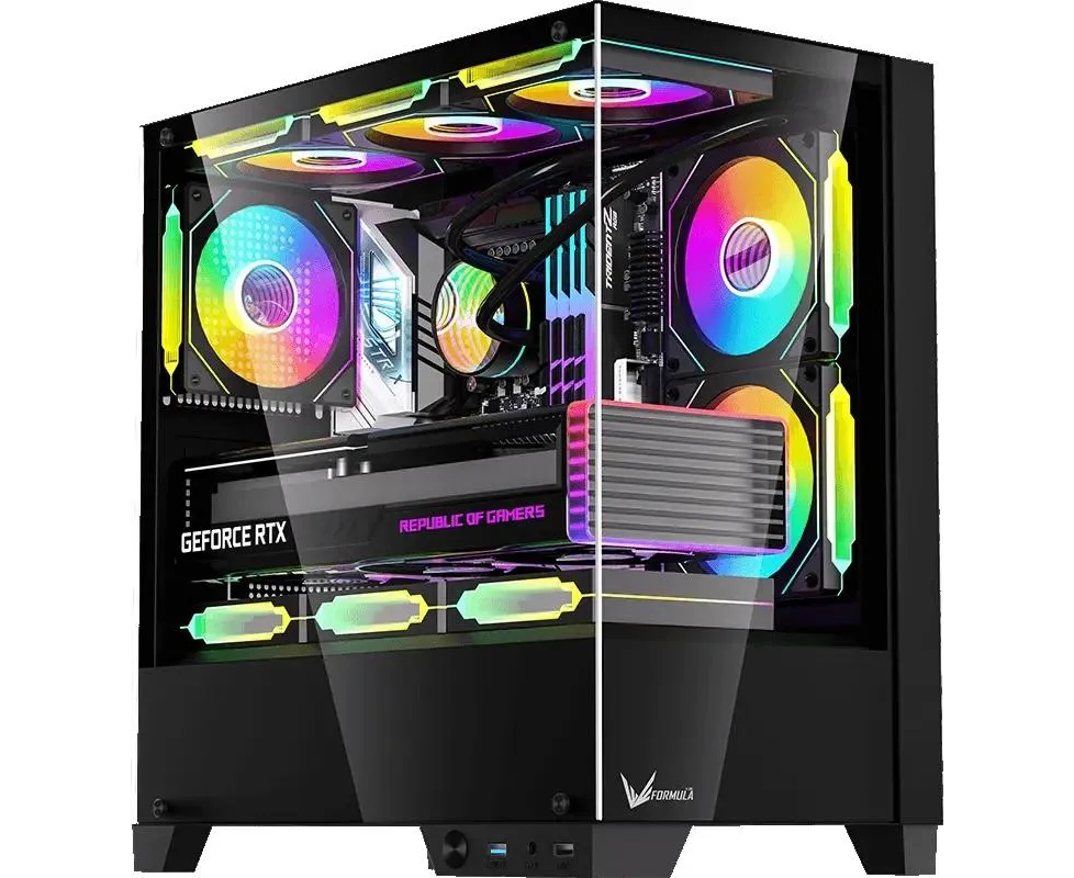 Корпус Formula Crystal Z1 M Plus FR (Crystal Z1 M + FR), m ATX, Mini-Tower, без БП, черный