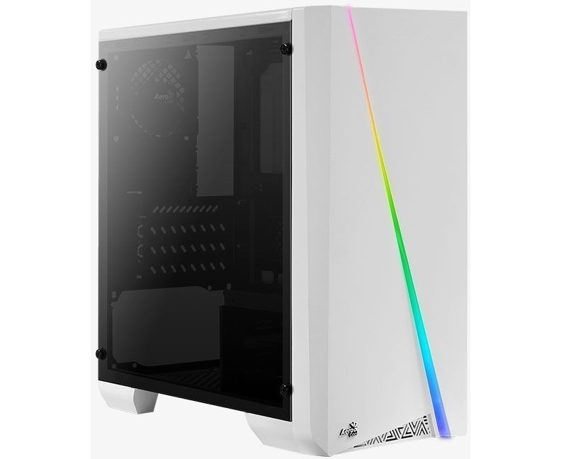 Корпус Aerocool Cylon Mini White (2x USB, 2x Audio, 0.5 мм, 80 мм FAN, RGB подсветка, окно, m ATX, без БП)