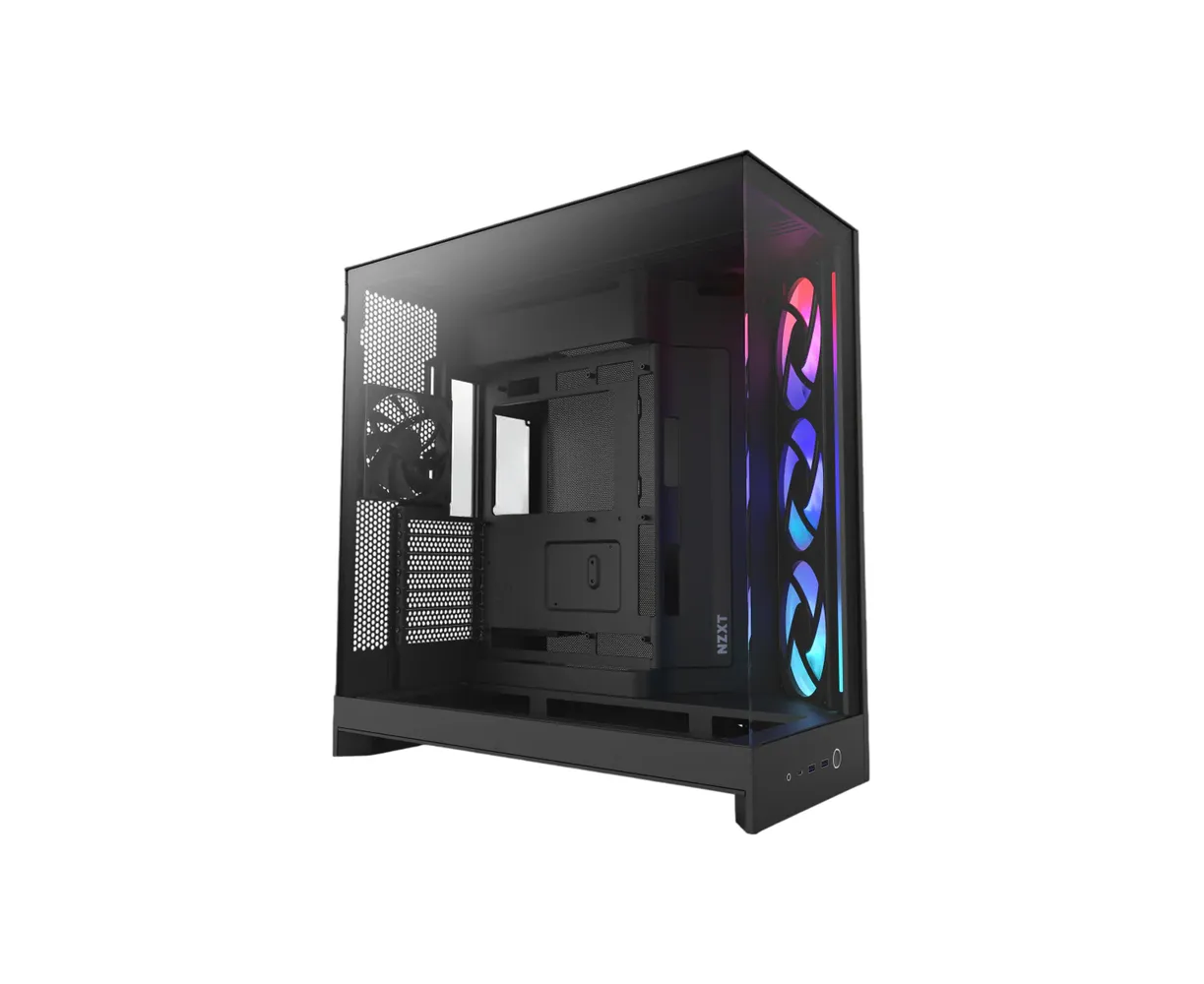 Корпус NZXT H9 Flow RGB (CM-H92 FB-R1) без БП (2025), Midi-Tower, TG, 3x140mm + 1x120mm, 2x USB-A 3.2 1x USB-C E-ATX, ATX, m ITX Black