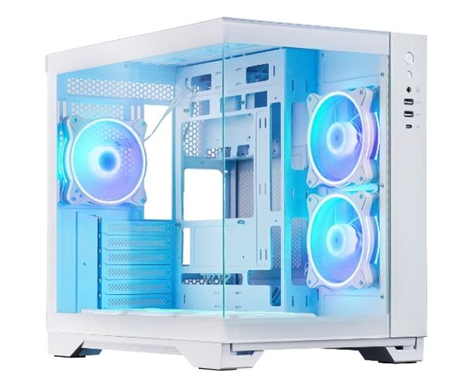 Корпус CHIEFTEC Visio White (GM-30 W-TG-OP) без БП, боковое окно (панорама) из закаленного стекла, 6x PWM ARGB 120мм вентиляторов, белый, ATX