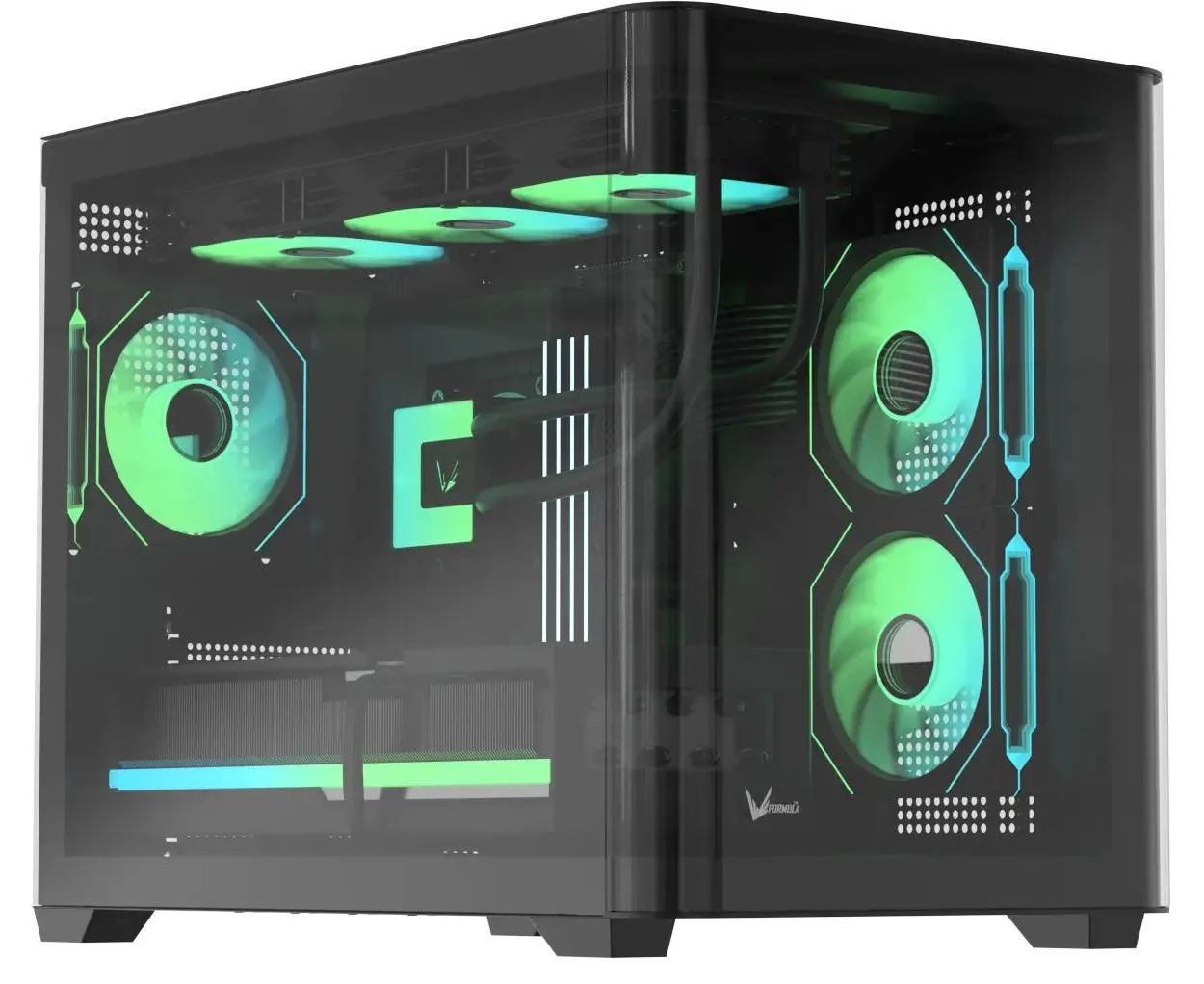 Корпус Formula Crystal U2 M Floe, m ATX, Mini-Tower, без БП, черный