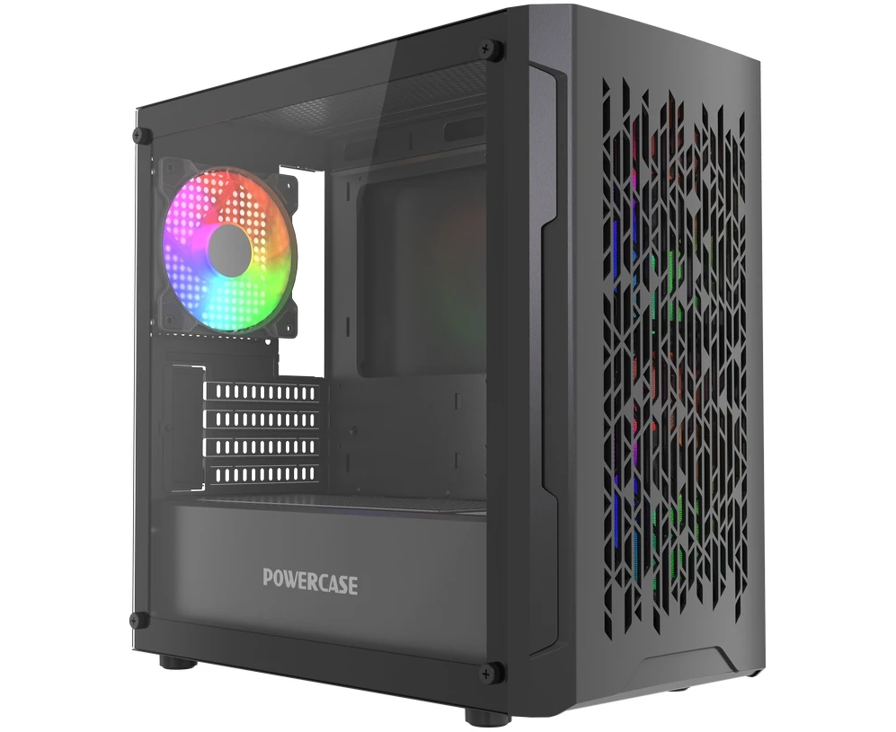 Корпус Powercase Mistral Micro D3 B ARGB V2 (CMMDB-A3-V2), Tempered Glass, 2x 140mm ARGB PWM+1x 120mm ARGB PWM, чёрный, m ATX