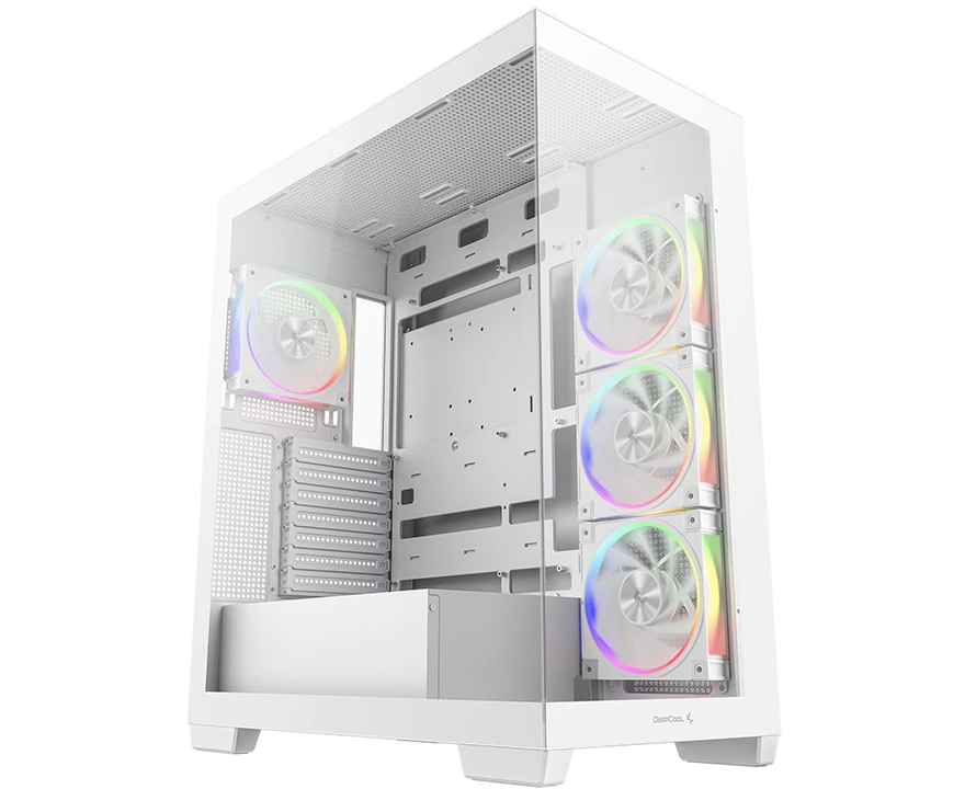 Корпус Deepcool CG580 4 F V2 WH без БП, боковое окно (панорама), 4x120mm ARGB PWM вентилятора, белый, ATX