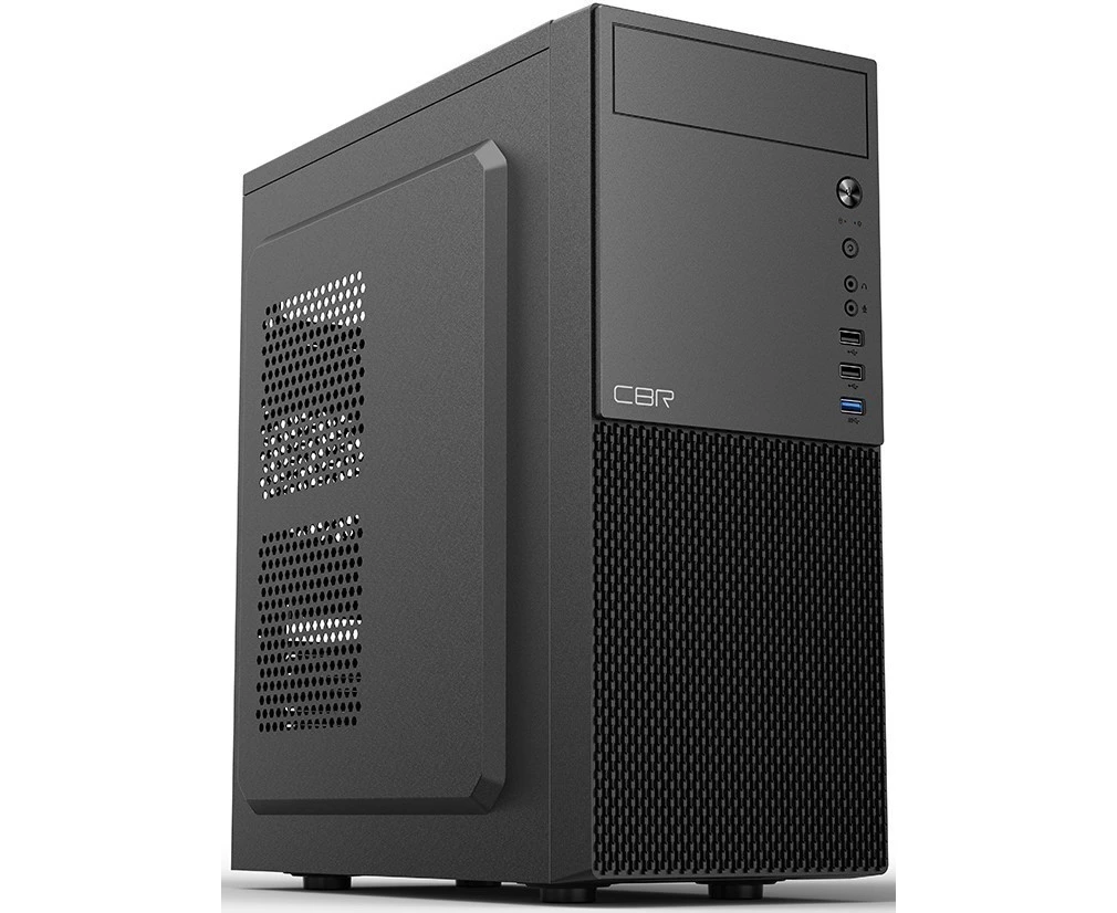 Корпус CBR E188 (PCC-ATX-E188-USB31-USB22-WPSU), ATX Miditower, без БП, 1*USB 3.0, 2*USB 2.0, HD Audio+Mic, Black