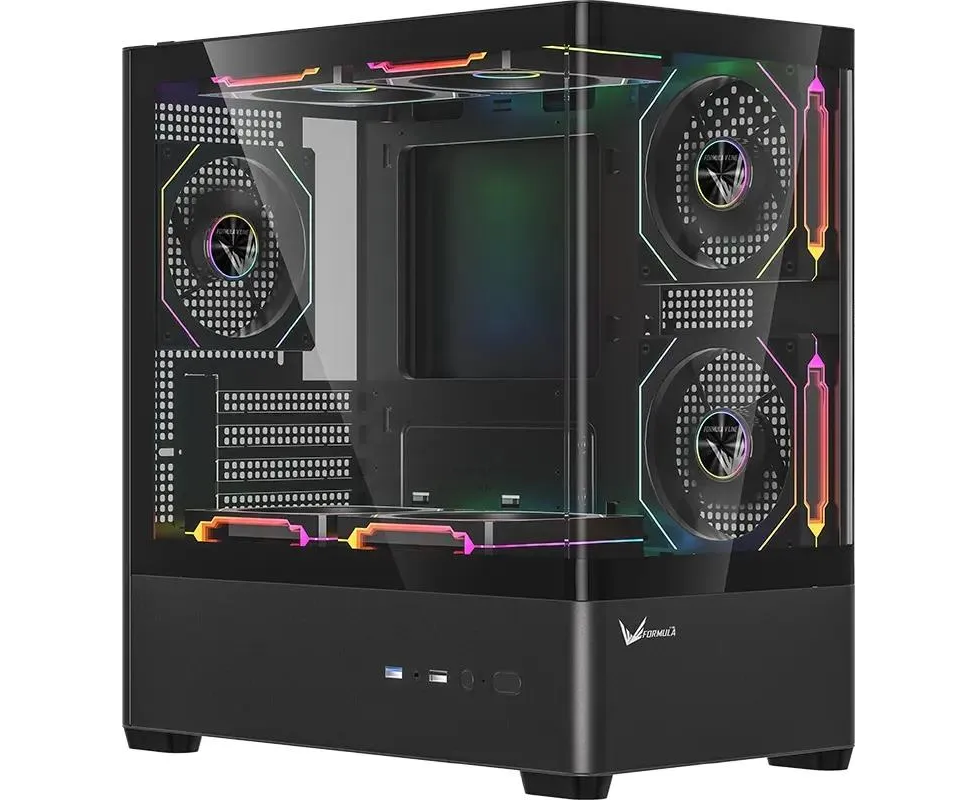 Корпус Formula Crystal U1 M Cosmic черный без БП m ATX 1x USB3.0 audio bott PSU