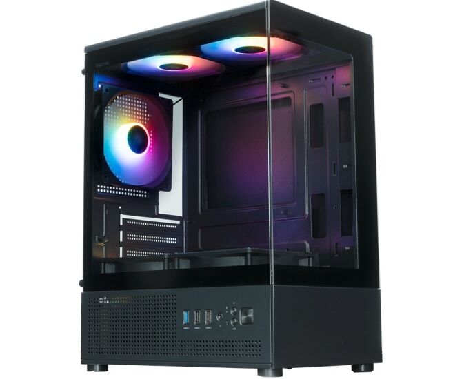 Корпус XASTRA Q300 M 5 ARGB-C6 Black (Q300 M-5 FC12 A-C6) m ATX/Aquarium/Screewless/ 5x120mm ARGB PWM FC fans/Argb+PWM Hub 6port