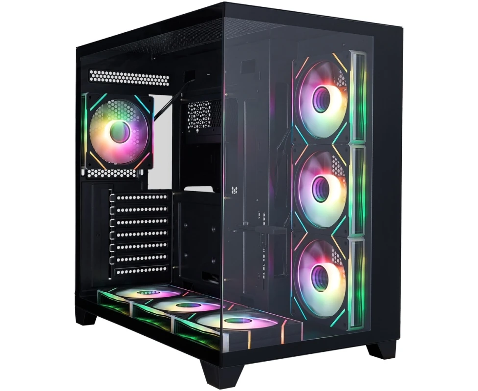 Корпус 1 STPLAYER Megaview MV8-TP ARGB Black (MV8-TP-BK-6 FC7 R-1 FC7-HUB2) / ATX / 7x120mm ARGB fans hub