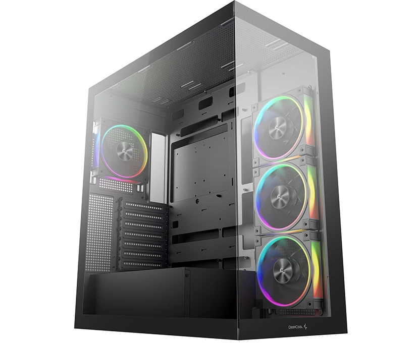 Корпус Deepcool CG580 4 F V2 без БП, боковое окно (панорама), 4x120mm ARGB PWM вентилятора, черный, ATX