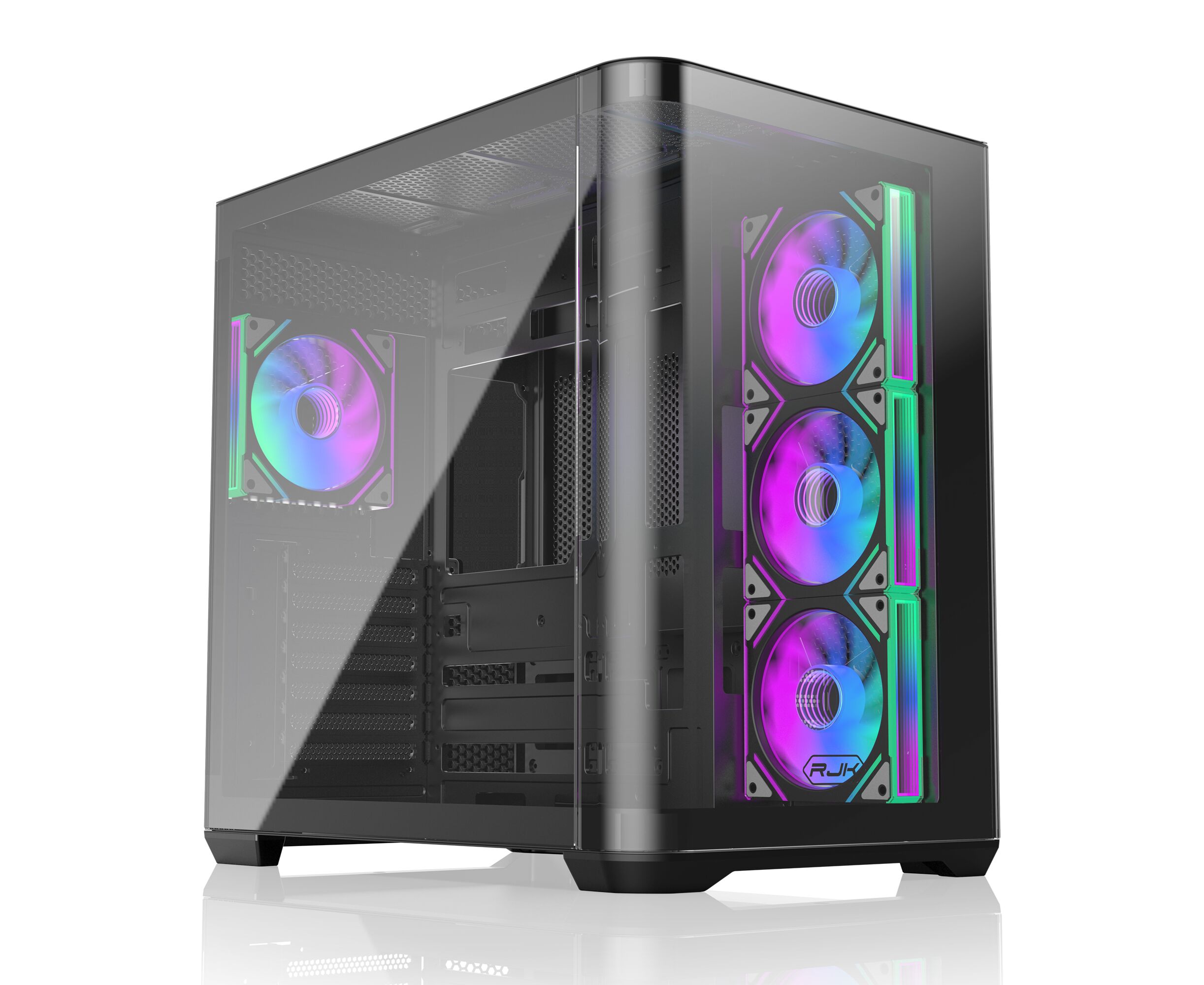 Корпус RAIJINTEK ATREUS BT4 (0 R20 B00255) без БП, Midi-Tower, TG, 4x120mm ARGB, 2x USB-A 3.0 + 1x USB Type-C, E-ATX, ATX, m ITX Black