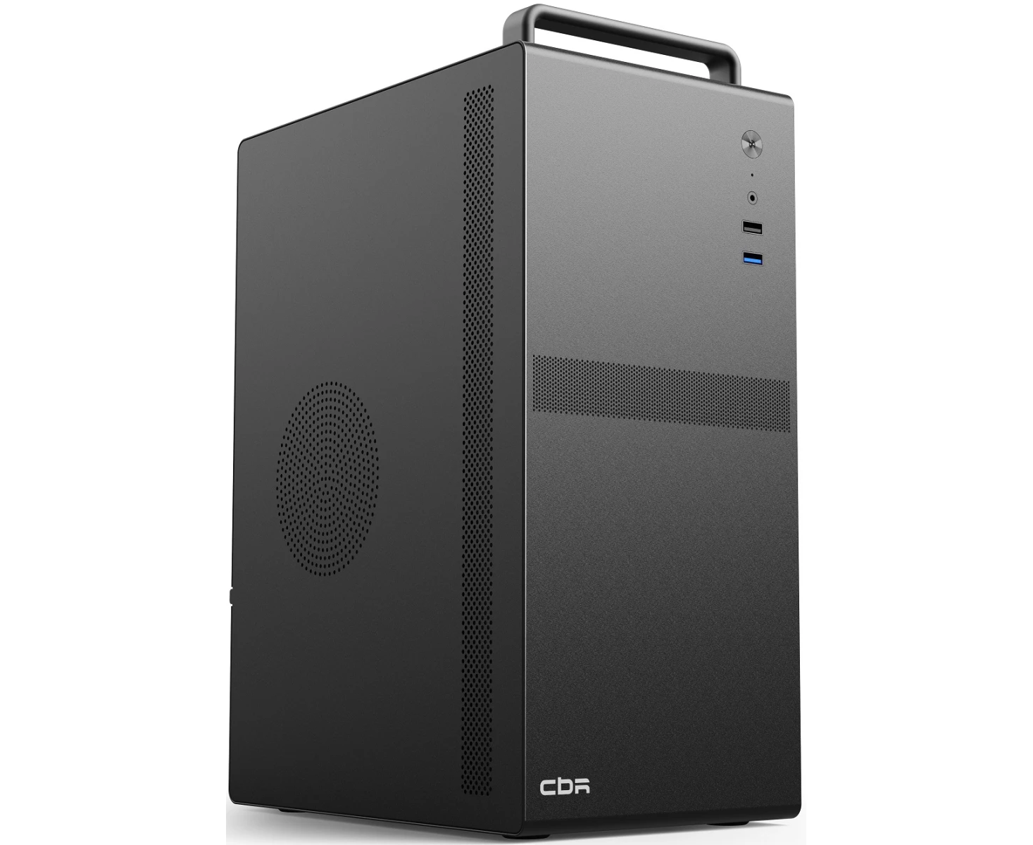 Корпус CBR V205 (PCC-MATX-V205-WPSU), Minitower, без БП, m ATX, 1*USB 3.0, 1*USB 2.0, HD Audio+Mic, ручка, каркас металл 1.8мм, Black