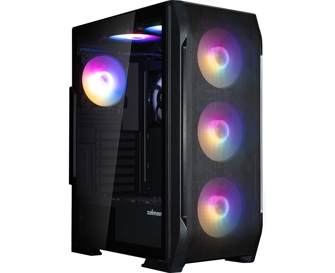 Корпус ZALMAN N7 Plus V2, ATX, Black, Window, 1x Combo (3.5” or 2.5”), 1 x 3.5”, 3 x 2.5”, 2x USB2.0, 1x USB3.0, Front 3x120mm RGB, Rear 1x120mm RGB