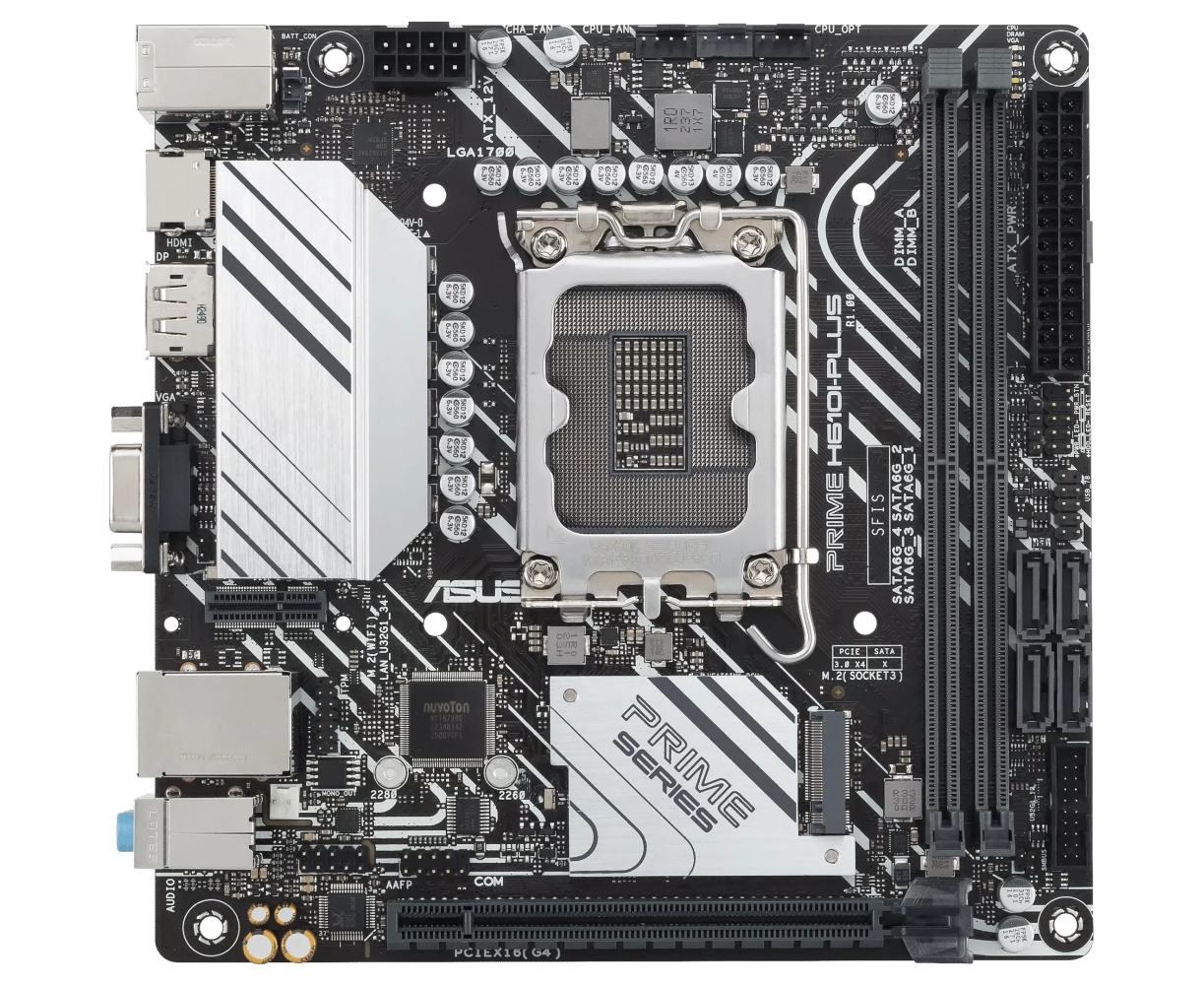 MB s1700 ASUS PRIME H610 I-PLUS-CSM mini-ITX 2x DDR5 PCI Ex16 M.2 DP HDMI VGA GLAN (90 MB1 GB0-M0 EAYC)
