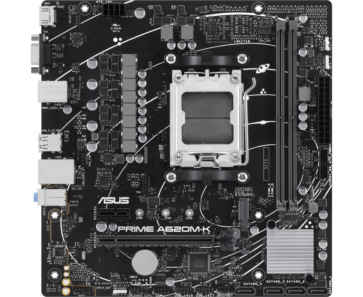 MB s AM5 ASUS PRIME A620 M-K 90 MB1 F40-M0 EAY0 m ATX 2x DDR5 PCI Ex16 PCI Ex1 M.2 HDMI VGA 1 GLAN