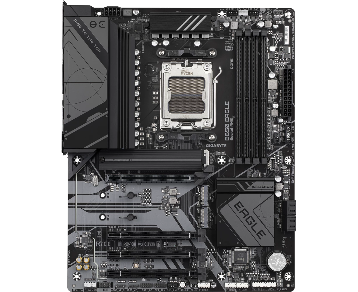 MB s AM5 Gigabyte B650 Eagle AMD B650, 4x DDR5-5200 МГц, 3x PCI-Ex16, 3x M.2, Standard-ATX